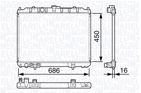 MAGNETI MARELLI radiatorius, variklio aušinimas 350213135300